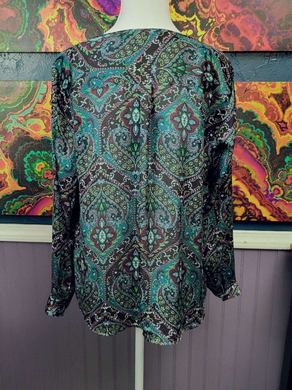 Talbots Petites ~ Sz MP ~ Paisley Print Top / Blouse ~ Excellent Condition - Picture 5 of 10